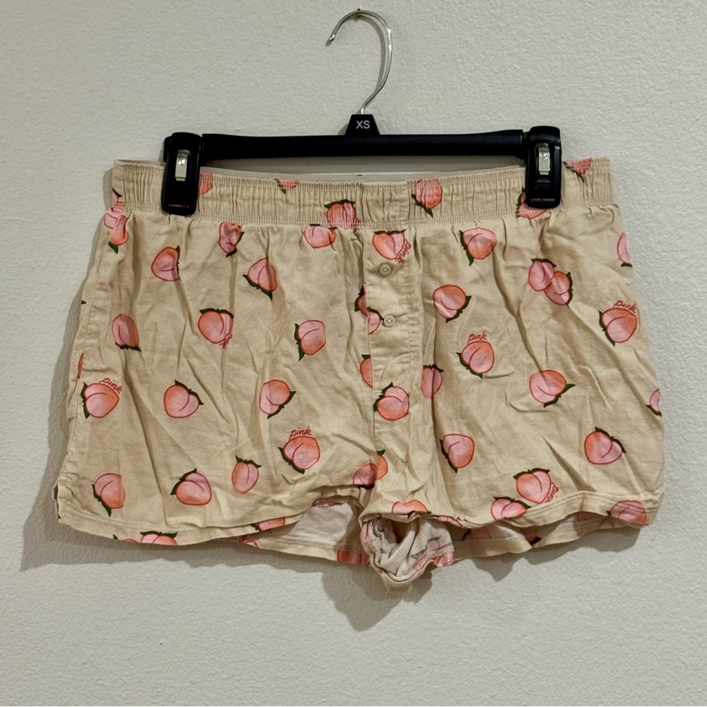 PINK Victoria's Secret Heart Pattern Cream and Pink Shorts
